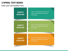 3 Spiral Text Boxes PPT Slide 2