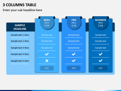 3 Columns Table PPT Slide 1