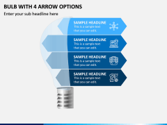 Bulb With 4 Arrow Options PPT Slide 1