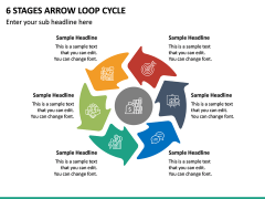 6 Stages Arrow Loop Cycle PPT Slide 2