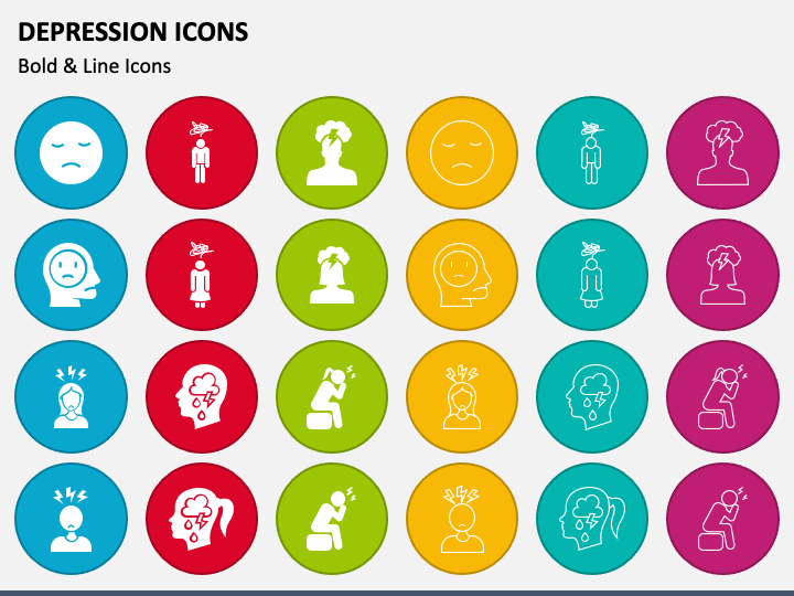 Depression Icons PPT Slide 1