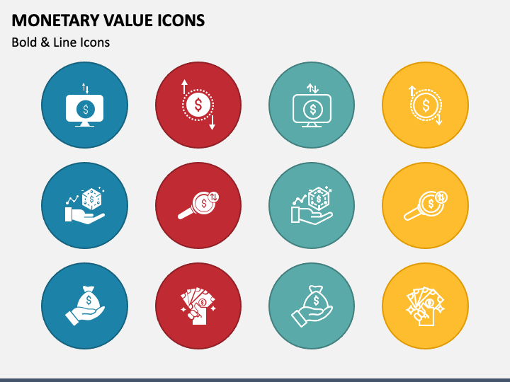 Monetary Value Icons PPT Slide 1