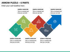 Arrow Puzzle – 6 Parts PPT Slide 2