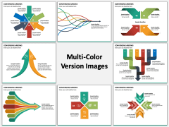 Converging Arrows PPT Multicolor Combined