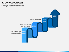 3D Curved Arrows PPT Slide 6