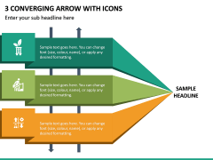 3 Converging Arrow With Icons PPT Slide 2