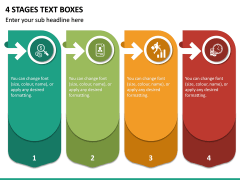 4 Stages Text Boxes PPT Slide 2