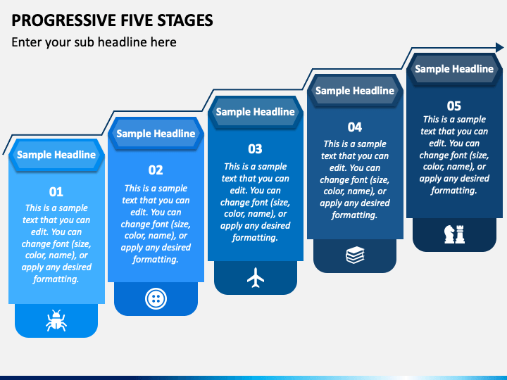 Progressive Five Stages PPT Slide 1