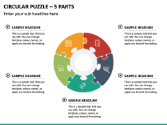 Circular Puzzle – 5 Parts PPT Slide 2