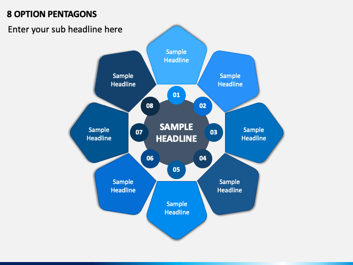 8 Option Pentagons PPT Slide 1