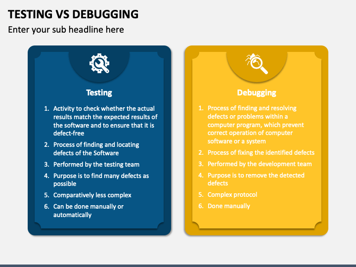 Testing Vs Debugging PPT Slide 1