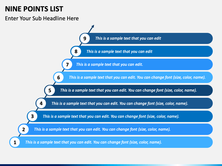 Nine Points List PPT Slide 1