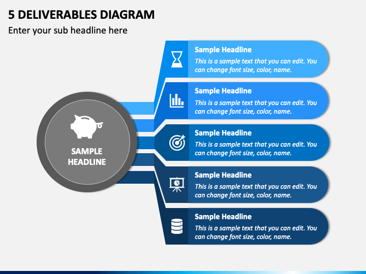 5 Deliverables Diagram PPT Slide 1