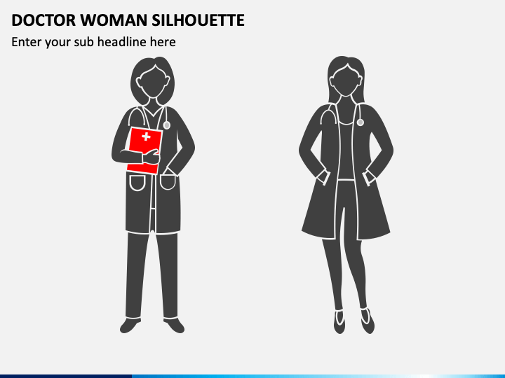 Doctor Woman Silhouette PPT Slide 1