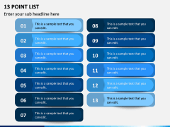 13 Point List PPT Slide 1