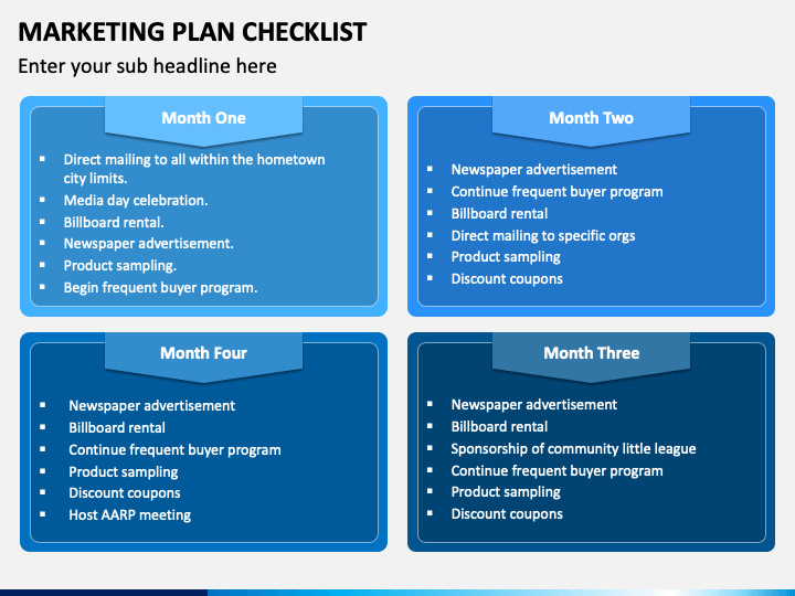 Marketing Plan Checklist PPT Slide 1