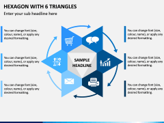Hexagon with 6 Triangles PPT Slide 1