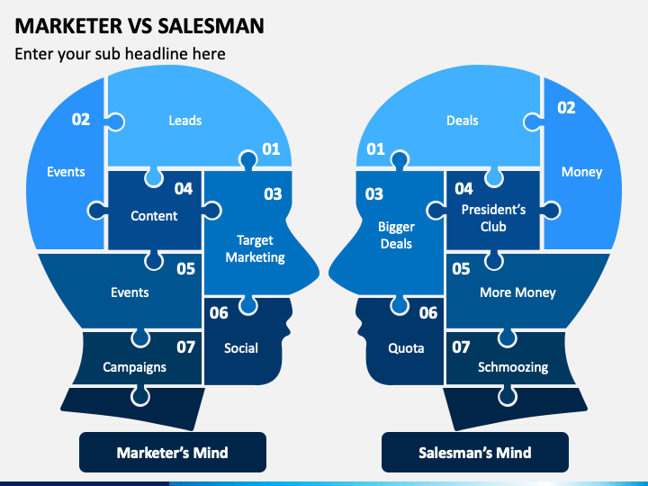 Marketer Vs Salesman PowerPoint Slide 1