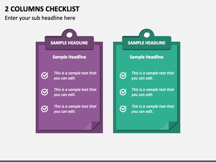 2 Columns Checklist PPT Slide 1