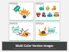 Bowling Ball Icons Multicolor Combined