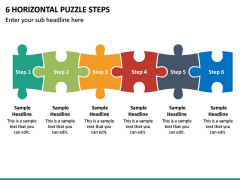 6 Horizontal Puzzle Steps PPT Slide 2