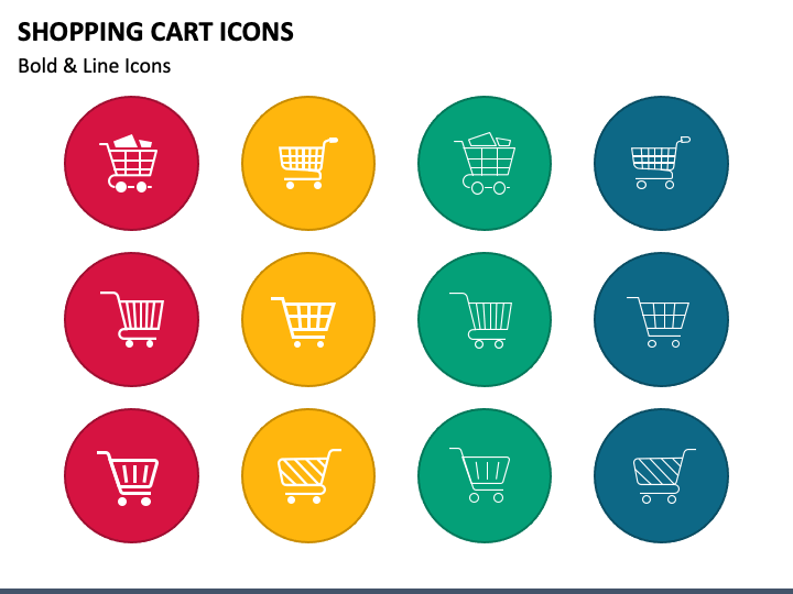 Shopping Cart Icons PowerPoint Slide 1