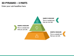 3d Pyramid – 3 Parts PPT Slide 2