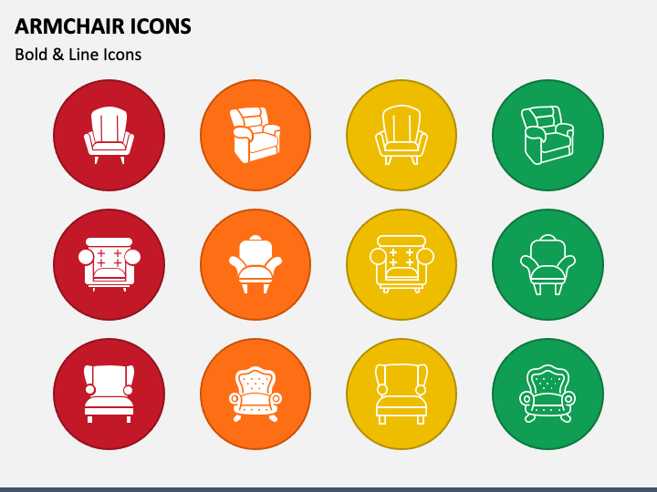 Armchair Icons PPT Slide 1