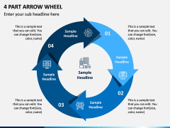 4 Part Arrow Wheel PPT Slide 1