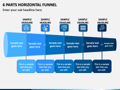 6 Parts Horizontal Funnel - Free PPT Slide 1
