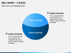 Ball Shape – 2 Slices PPT Slide 1