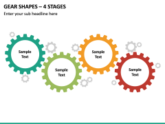 Gear Shapes – 4 Stages PPT Slide 2