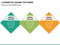 3 Connected Square Text Boxes PPT Slide 2