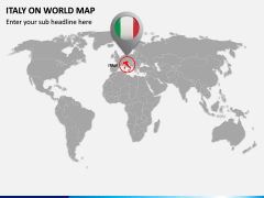 Italy on World Map PPT Slide 2