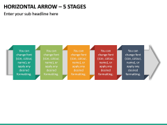Horizontal Arrow - 5 Stages PPT Slide 2