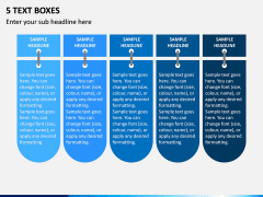 5 Text Boxes PPT Slide 1