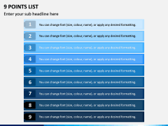 9 Points List PPT Slide 1