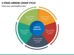 5 Stage Arrow Looop Cycle PPT Slide 2