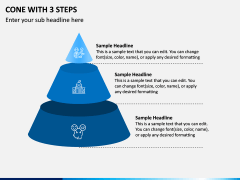 Cone with 3 Steps PPT Slide 1