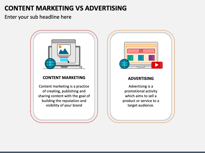 Content Marketing Vs Advertising PPT Slide 1