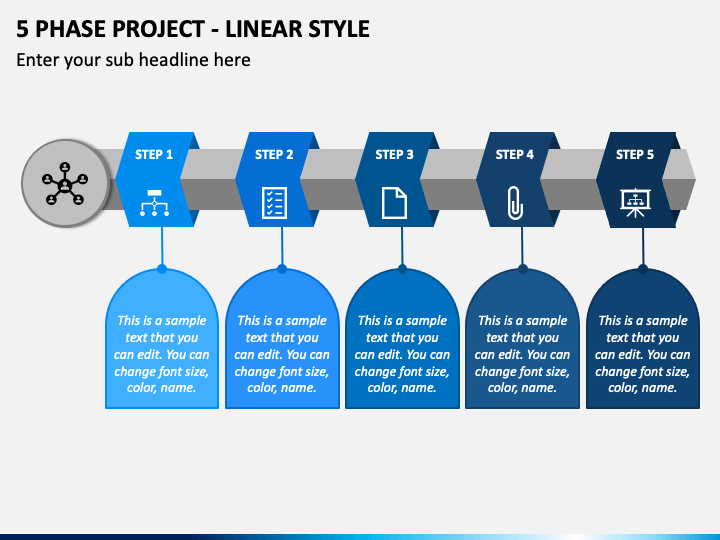 5 Phase Project - Linear Style PPT Slide 1