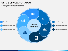 6 Steps Circular Chevron PPT Slide 1