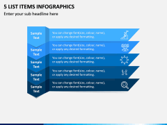 5 List Items Infographics PPT Slide 1