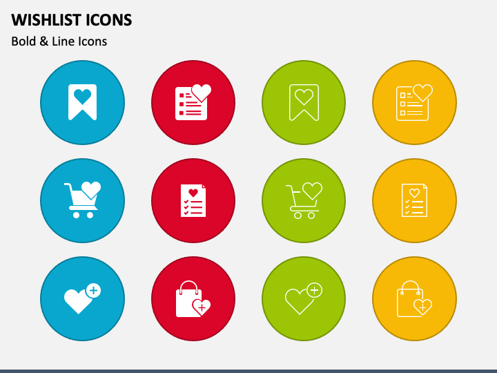 Wishlist Icons PPT Slide 1