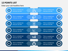 12 Points List PPT Slide 1