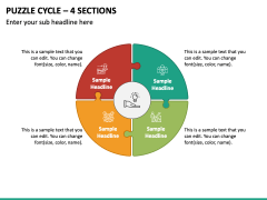 Puzzle Cycle - 4 Sections PPT Slide 2