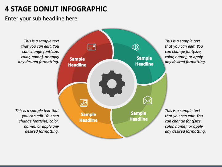 4 Stage Donut Infographic PPT Slide 1