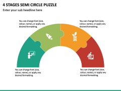 4 Stages Semi Circle Puzzle PPT Slide 2