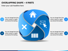 Overlapping Shape - 4 Parts PPT Slide 1