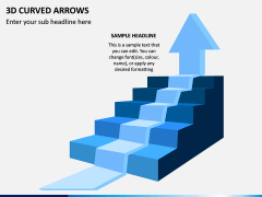 3D Curved Arrows PPT Slide 9